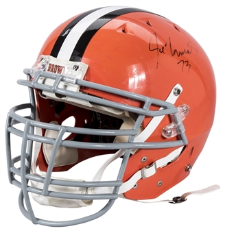 2012 Joe Thomas Game Used & Signed Cleveland Browns Full Size Helmet Photo Matched to 3 Games (Sports Investors & Beckett)